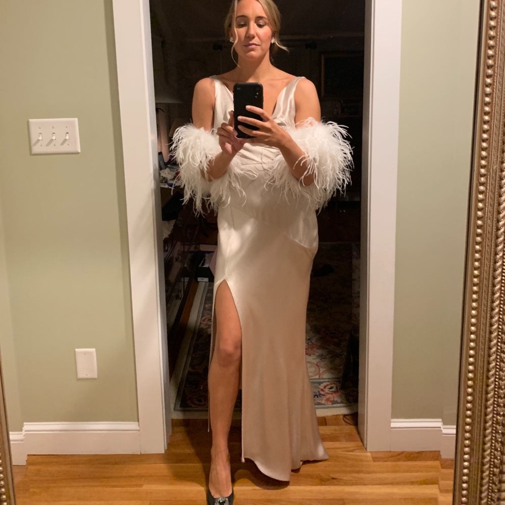 Berlin Feather Bolero Jacket - White